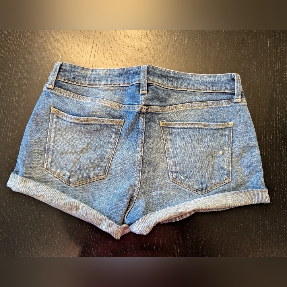 3 For $18 Arizona Jean Company Distressed Blue Jean Shorts - Picture 2 of 5
